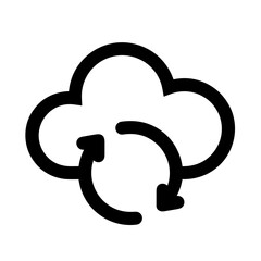 Cloud storage icon symbol vector image. Illustration of the database server hosting cloud system digital design image