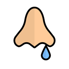Runny nose and nose icon. Vector.