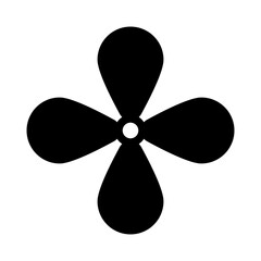 Simple propeller silhouette icon. Ventilation equipment. Vector.