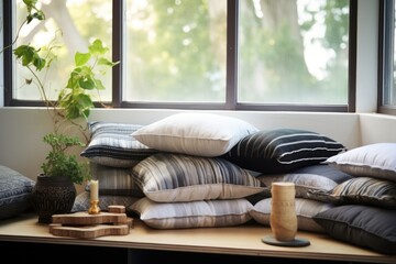soft pillows and palettes in a zen meditation corner