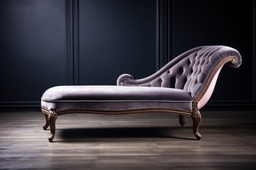 luxurious velvet chaise longue with wooden frame