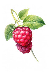 Raspberry, beautiful drawing isolated on white background