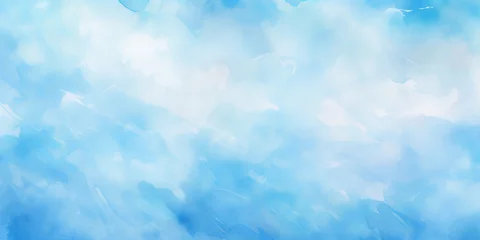 Poster Blue sky and clouds watercolor background. © Artem