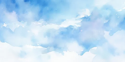 Deurstickers Blue sky and clouds watercolor background. © Artem