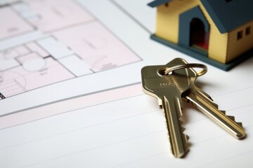 a house key, ring on legal separation papers