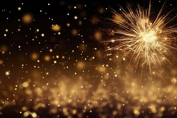 Fototapeta premium Abstract Gold Glitter Background Featuring Fireworks Perfect For Holidays Like Christmas And The Th Of July