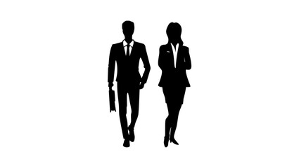 business people, set of black isolated silhouettes