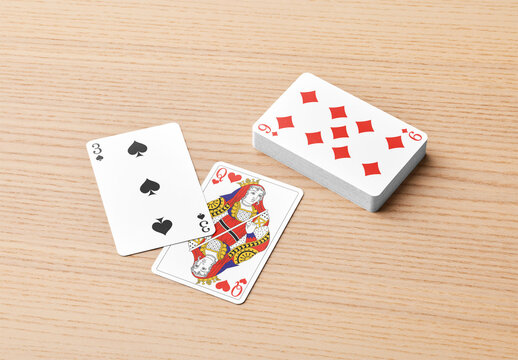 Mockup of customizable playing cards
