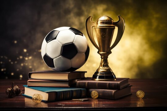 open book revealing football. soccer. sport concept