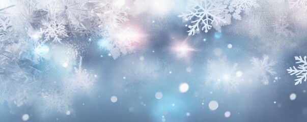 Fototapeta na wymiar Winter background with beautiful frosty snowflakes. Concept for holiday, celebration, New Year's Eve 