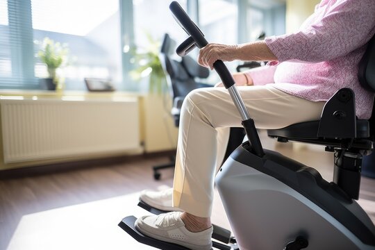 close-up of an exercise bike in a seniors home