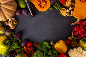 Autumn vegetable cooking dinner background