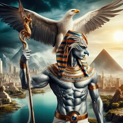 The god Ra is the god of Egyptian mythology. - obrazy, fototapety, plakaty