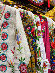 Pile of colourful batik cloth