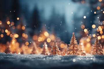  Chrsitmas decorative background with snow and pine tree