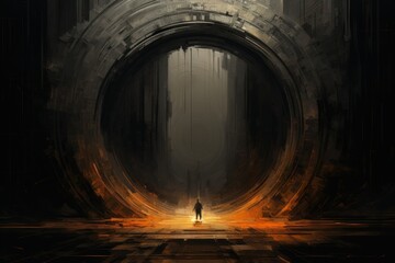 Enigmatic shadow gates, portals to realms shrouded in darkness and mystery - Generative AI - 662709902