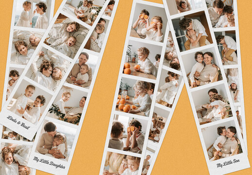 Roll Photo Collage Mockup