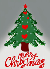 Fototapeta na wymiar Christmas card, t-shirt motif for Christmas