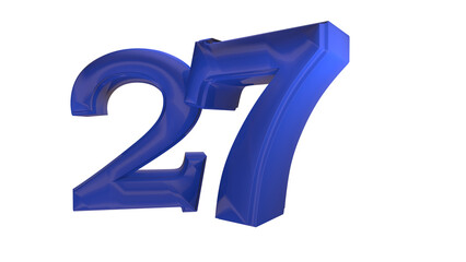 Creative blue 3d number 27