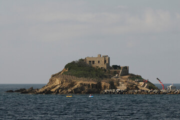 Fototapeta na wymiar view from the coast of porquerolles island france panorama landscape