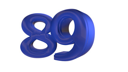 Creative blue 3d number 89