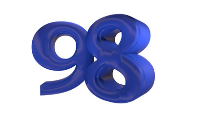 Creative blue 3d number 98