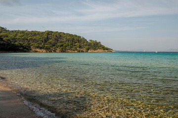 notre dame beach in porquerolles island france panorama landscape