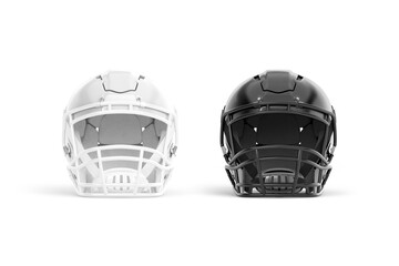 Blank black and white american football helmet mockup, front view © Alexandr Bognat
