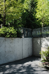 콘크리트 건물과 녹색