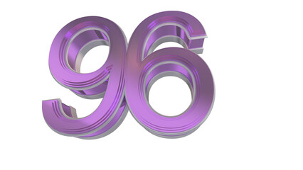 Creative purple 3d number 96