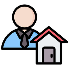 Property Agent Outline Color Icon