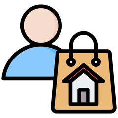 Property Customer Outline Color Icon