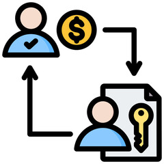 Buyer Transaction Outline Color Icon