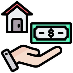 Property Payment Outline Color Icon