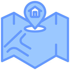 Obraz premium Map Location Blue Icon