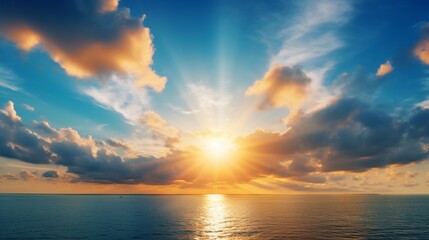 Naklejka na ściany i meble sunset over the sea generated by AI tool
