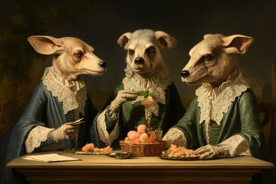 Charming talking animals offering sage advice - Generative AI