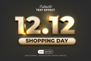 Gold Text Effect Sale Promotion Style. Editable Text Effect.