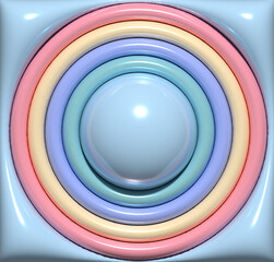 Abstract background with colorful circles, 3D rendering illustration