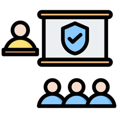 Safety Training Outline Color Icon