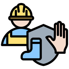 Personal Protective Equipment Outline Color Icon