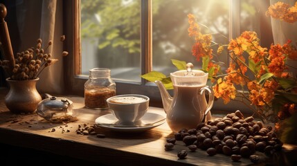 Obraz premium A tranquil morning moment ultra realistic illustration - Generative AI.