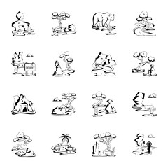 Beautiful Collection of Desert Glyph Icons 

