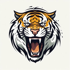 Tiger Roar Logo Isolated on White Background.