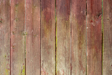 Wooden background of several old boards nailed side by side.