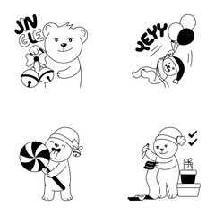 Bundle of Christmas Joy Glyph Stickers 