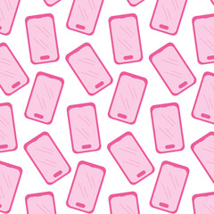 phone mobile pink doll girl pattern textile