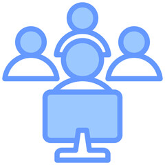 Job Shadowing Blue Icon