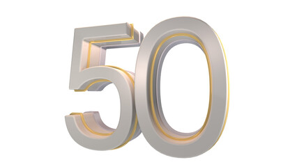 Obraz premium Creative white 3d number 50
