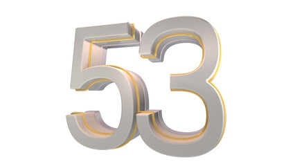 Obraz premium Creative white 3d number 53